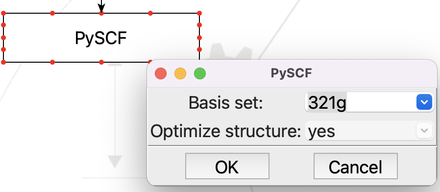 Editing the **PySCF** step