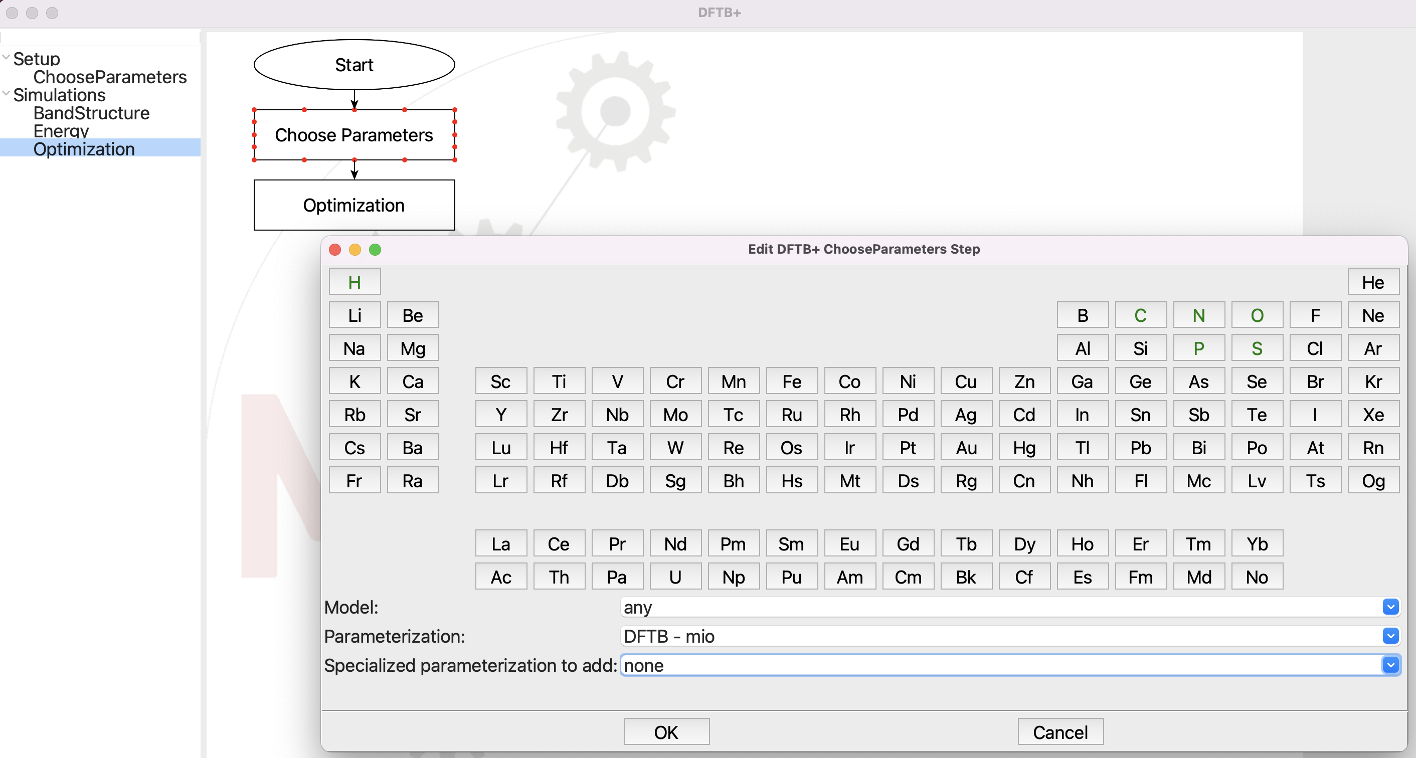 Choosing the parameters for DFTB+